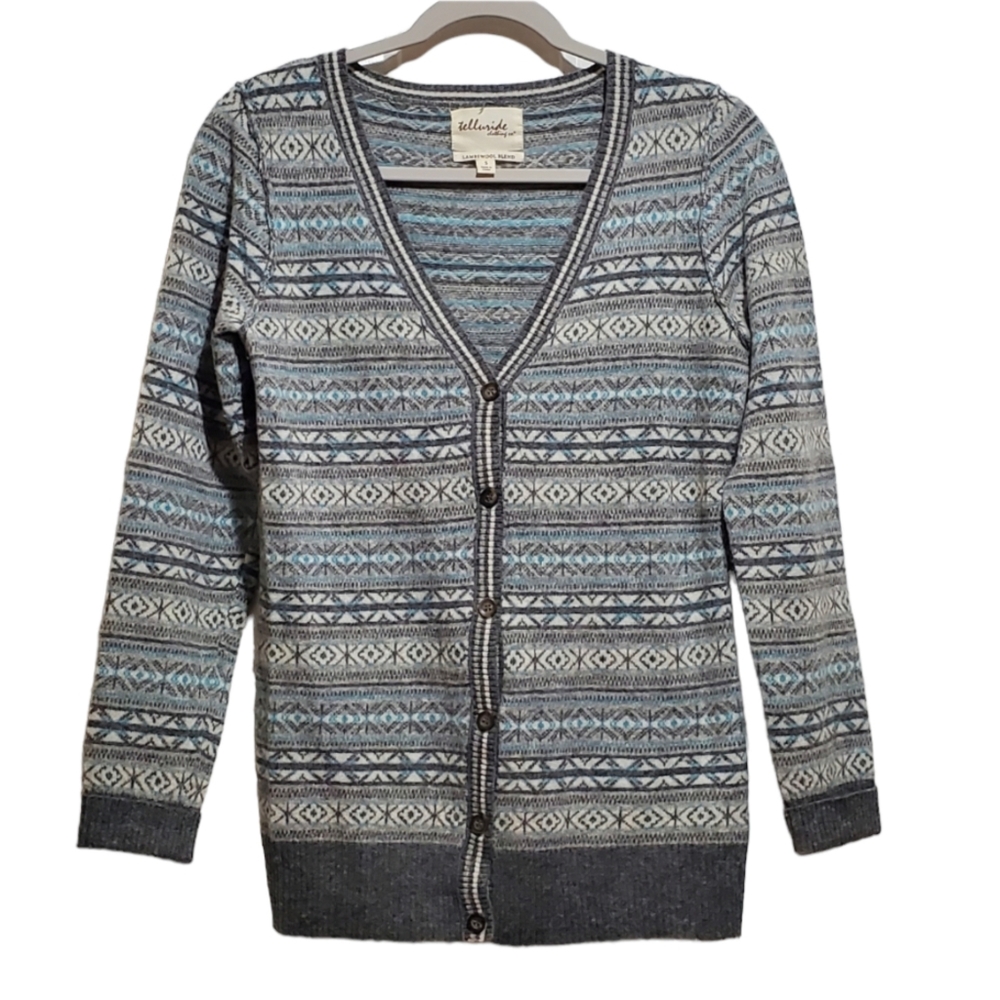 Telluride Lambswool Blend Fairisle Cardigan Sweater